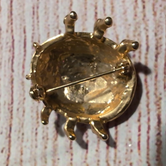 Vintage Ladybug Brooch Rhinestone embellished goldtone - Picture 4 of 7
